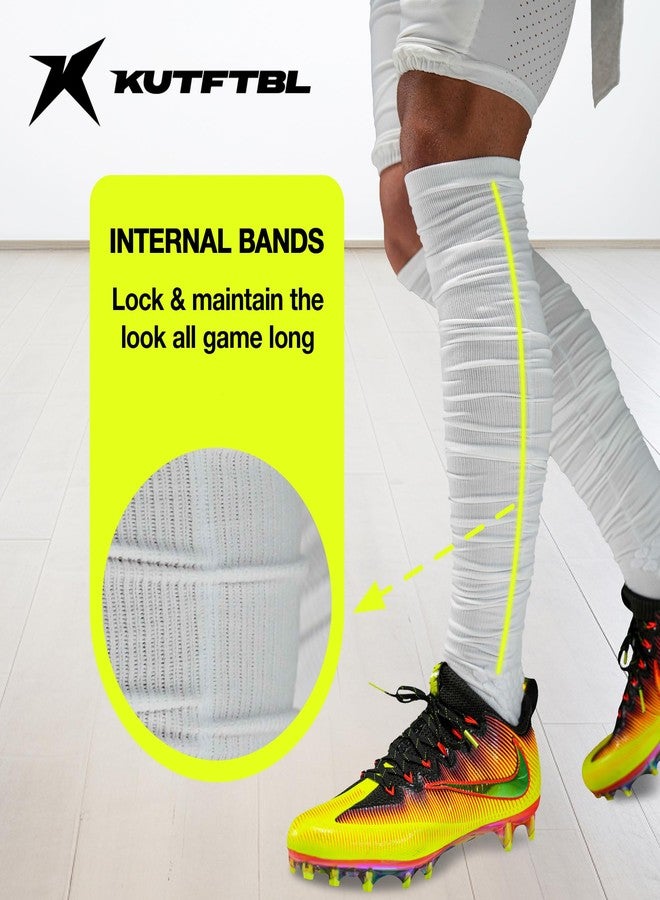KUTFTBL Pre-Scrunched Football Socks with Built-In Elastic Bands, Moisture-Wicking Performance Fabric, Cushioned Heel & Toe, Low-Profile Branding, Size 6-9.5 - Royal Blue - Image 3